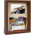 Amazon hot selling 8 x 10 Walnut wood Memorabilia Keepsake with Stick Pins Memory Wedding Shadow Box Display Case